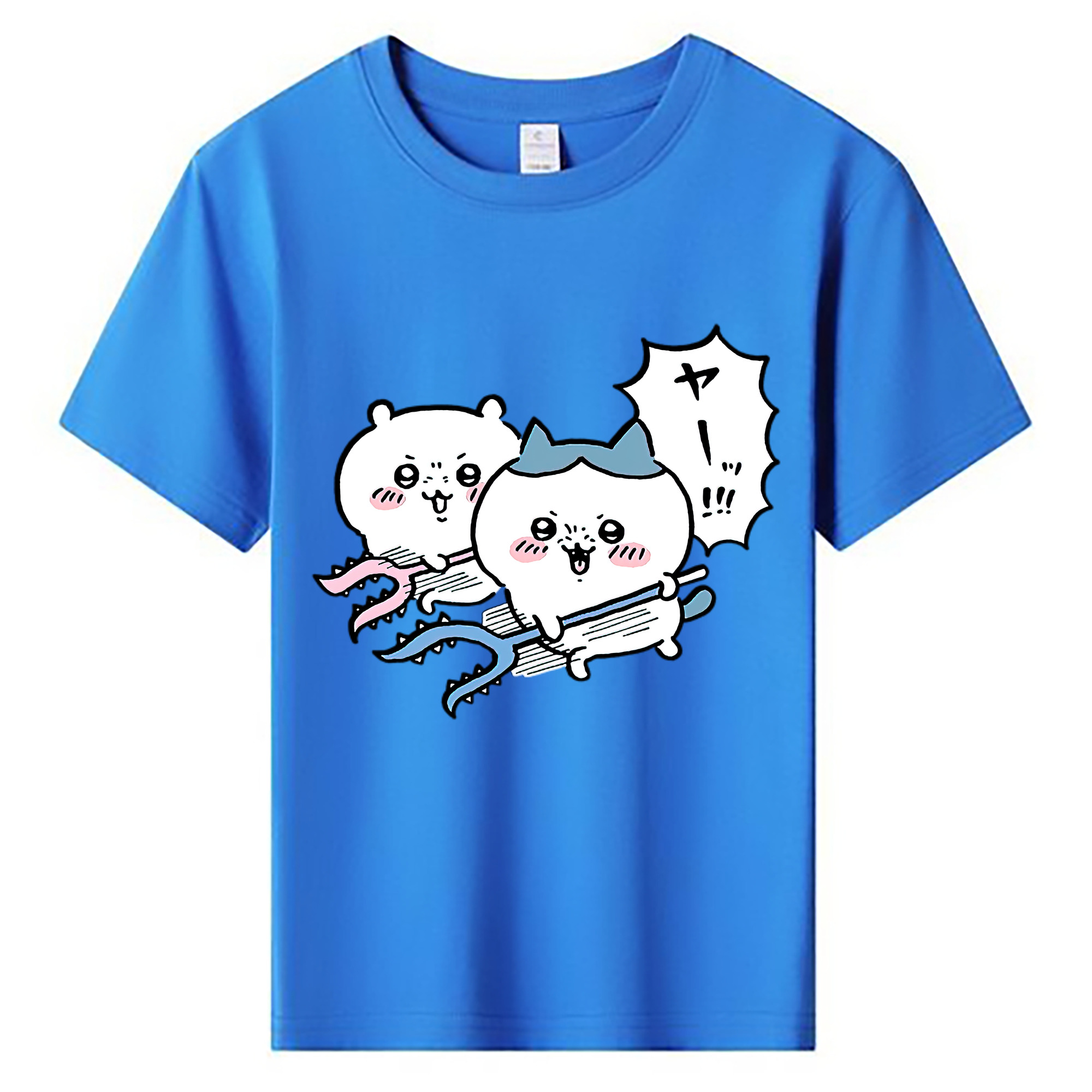 （画像用） ちいかわ ハチワレ Chii-kawa hachiware 綿100％キッズTシャツ（フロントプリント）